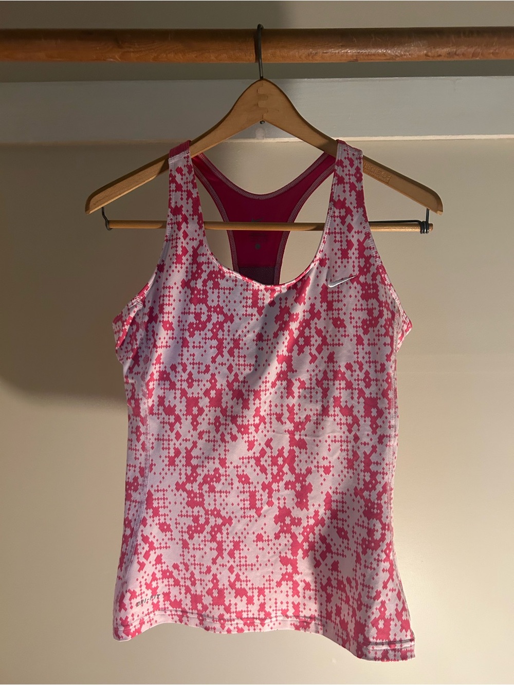 Nike Women’s Pink Pixel-Print Racerback Tank
